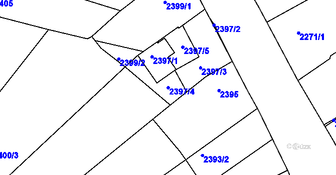 Parcela st. 2397/4 v KÚ Vracov, Katastrální mapa