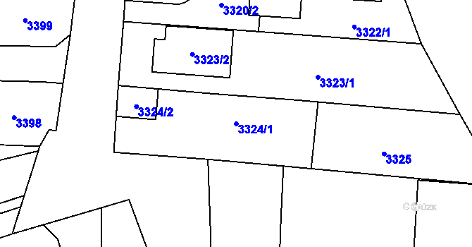 Parcela st. 3324/1 v KÚ Vracov, Katastrální mapa