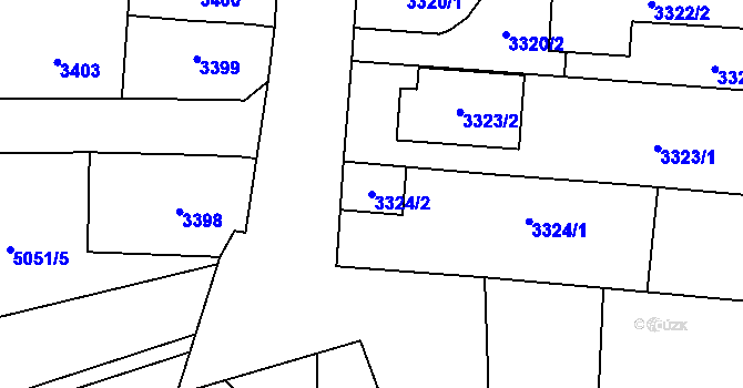 Parcela st. 3324/2 v KÚ Vracov, Katastrální mapa