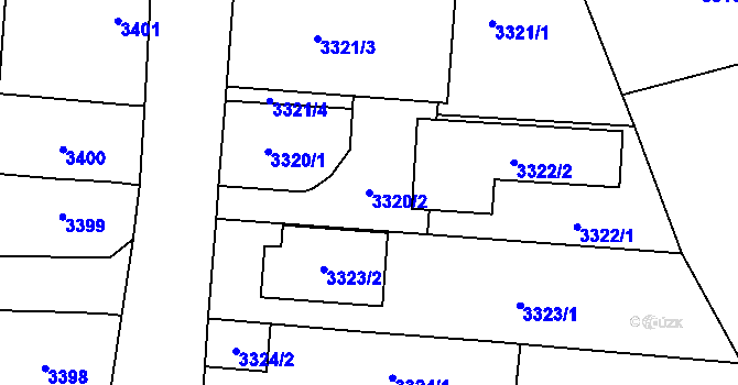 Parcela st. 3320/2 v KÚ Vracov, Katastrální mapa