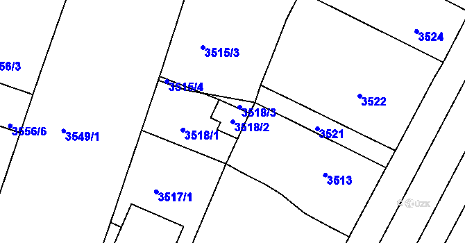 Parcela st. 3518/2 v KÚ Vracov, Katastrální mapa