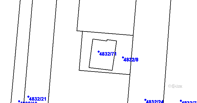Parcela st. 4832/71 v KÚ Vracov, Katastrální mapa