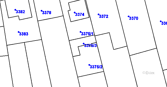 Parcela st. 3375/3 v KÚ Vracov, Katastrální mapa