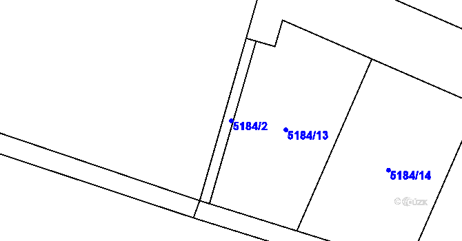 Parcela st. 5184/2 v KÚ Vracov, Katastrální mapa