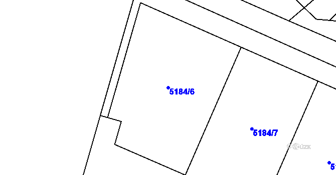 Parcela st. 5184/6 v KÚ Vracov, Katastrální mapa