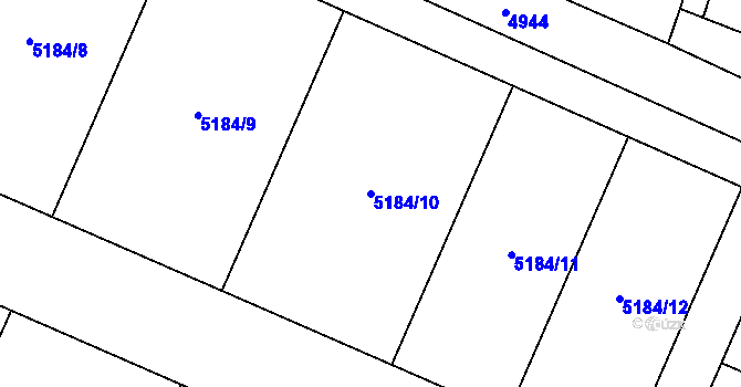 Parcela st. 5184/10 v KÚ Vracov, Katastrální mapa