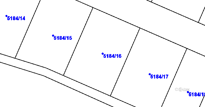 Parcela st. 5184/16 v KÚ Vracov, Katastrální mapa