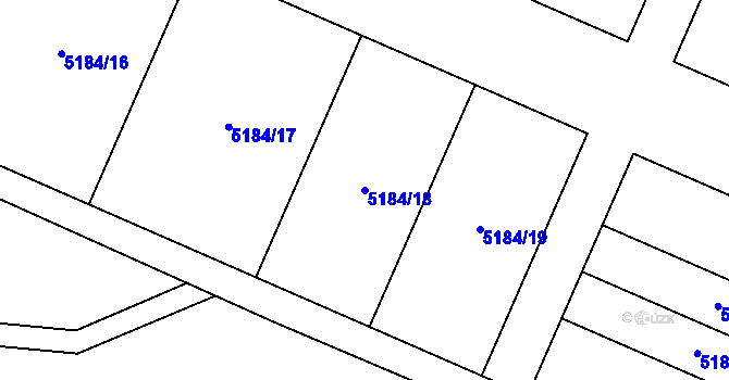 Parcela st. 5184/18 v KÚ Vracov, Katastrální mapa