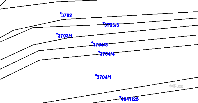 Parcela st. 3704/4 v KÚ Vracov, Katastrální mapa