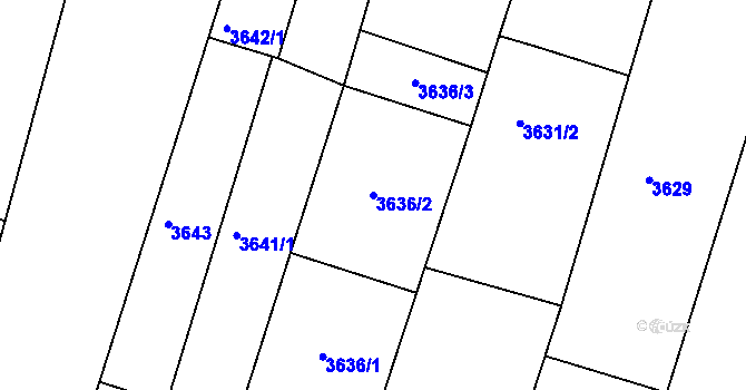 Parcela st. 3636/2 v KÚ Vracov, Katastrální mapa