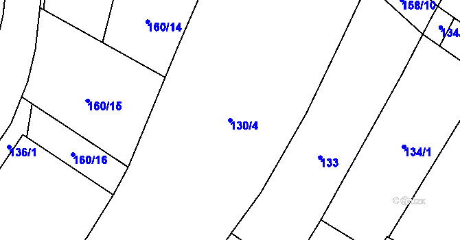 Parcela st. 130/4 v KÚ Vracovice, Katastrální mapa
