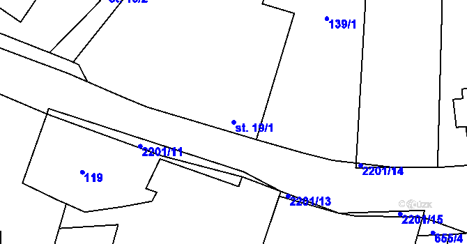Parcela st. 19/1 v KÚ Vracovice, Katastrální mapa