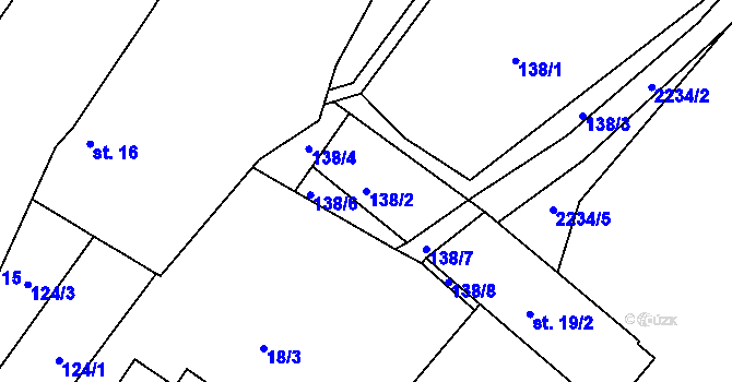 Parcela st. 138/2 v KÚ Vracovice, Katastrální mapa