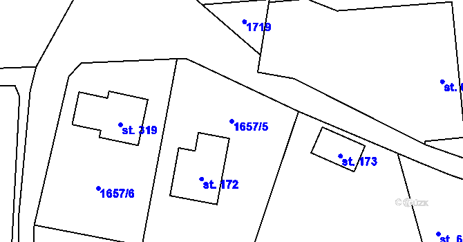 Parcela st. 1657/5 v KÚ Vracovice, Katastrální mapa