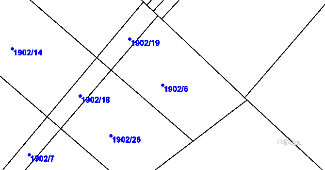 Parcela st. 1902/6 v KÚ Vracovice, Katastrální mapa