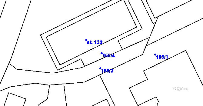 Parcela st. 156/4 v KÚ Vracovice, Katastrální mapa