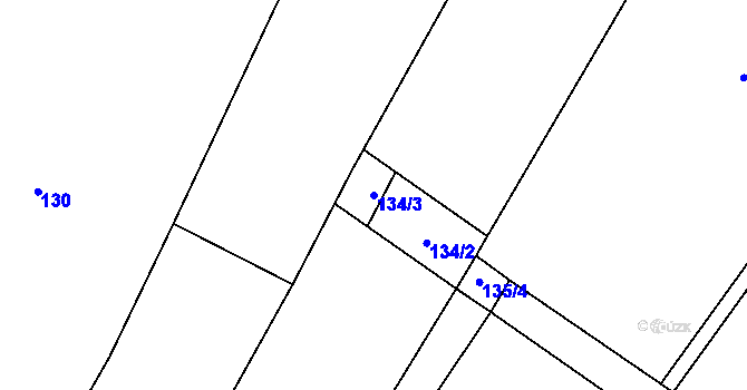 Parcela st. 134/3 v KÚ Vracovice, Katastrální mapa