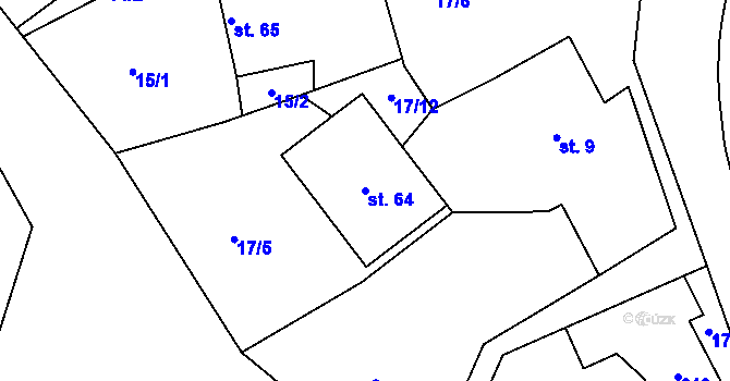 Parcela st. 64 v KÚ Vračovice, Katastrální mapa