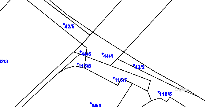 Parcela st. 44/4 v KÚ Čechůvky, Katastrální mapa