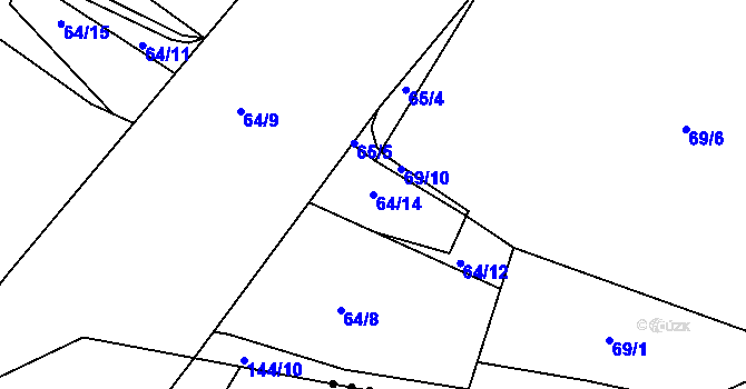 Parcela st. 64/14 v KÚ Čechůvky, Katastrální mapa