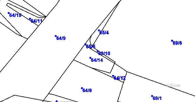 Parcela st. 69/10 v KÚ Čechůvky, Katastrální mapa