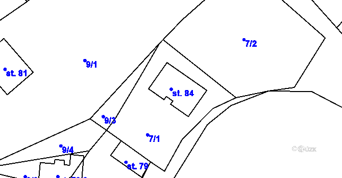 Parcela st. 84 v KÚ Čechůvky, Katastrální mapa