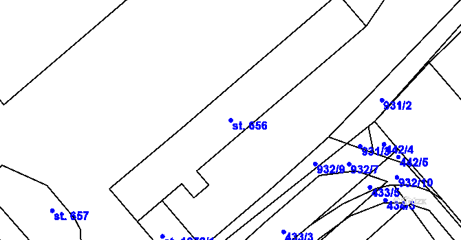 Parcela st. 656 v KÚ Vrahovice, Katastrální mapa