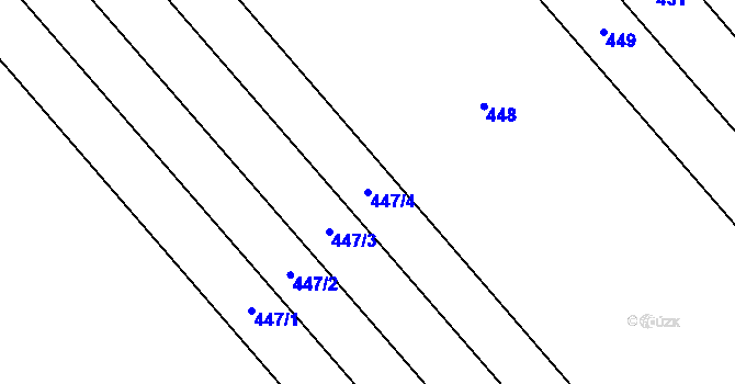 Parcela st. 447/4 v KÚ Vrahovice, Katastrální mapa