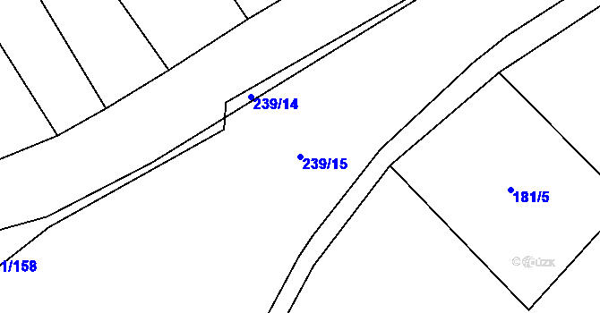 Parcela st. 239/15 v KÚ Vraňany, Katastrální mapa