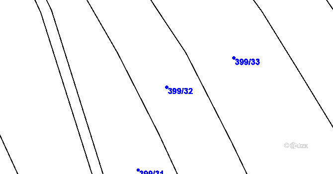 Parcela st. 399/32 v KÚ Vraňany, Katastrální mapa