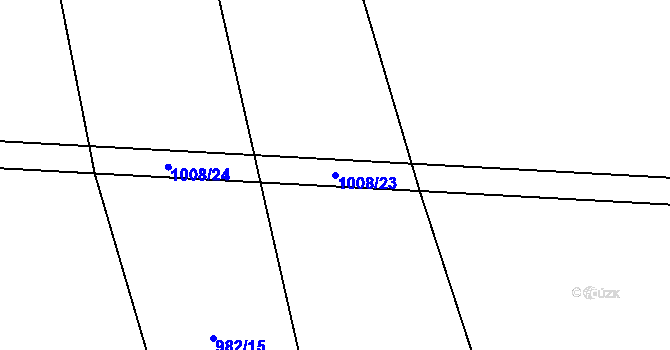 Parcela st. 1008/23 v KÚ Mýšlovice, Katastrální mapa