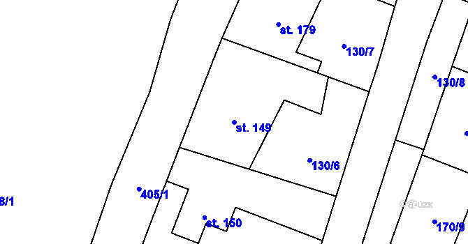 Parcela st. 149 v KÚ Vrané nad Vltavou, Katastrální mapa