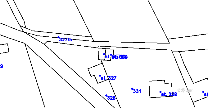 Parcela st. 657/2 v KÚ Vrané nad Vltavou, Katastrální mapa
