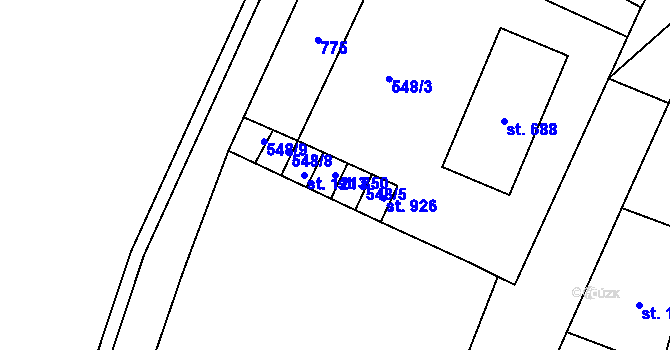 Parcela st. 850 v KÚ Vrané nad Vltavou, Katastrální mapa