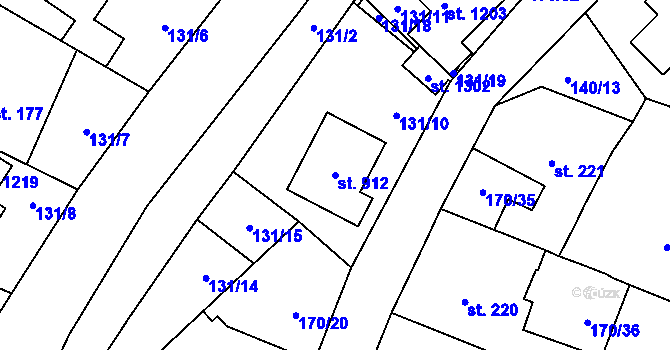 Parcela st. 912 v KÚ Vrané nad Vltavou, Katastrální mapa