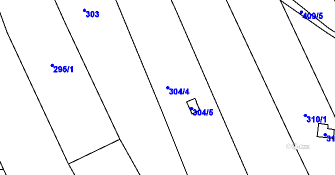 Parcela st. 304/4 v KÚ Vrané nad Vltavou, Katastrální mapa