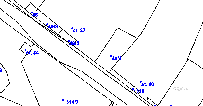 Parcela st. 38 v KÚ Vranín, Katastrální mapa