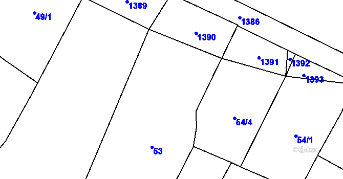 Parcela st. 42 v KÚ Vranín, Katastrální mapa