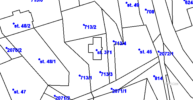 Parcela st. 371 v KÚ Vranov u Čerčan, Katastrální mapa