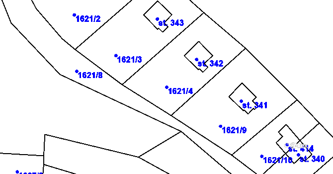 Parcela st. 1621/4 v KÚ Vranov u Čerčan, Katastrální mapa