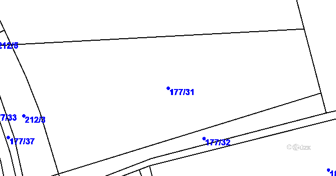 Parcela st. 177/31 v KÚ Vranov u Čerčan, Katastrální mapa