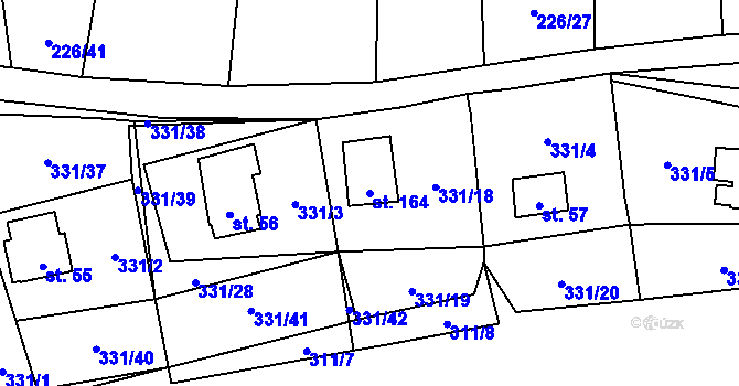 Parcela st. 164 v KÚ Butov, Katastrální mapa