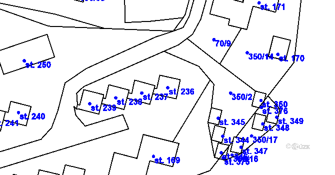 Parcela st. 236 v KÚ Butov, Katastrální mapa