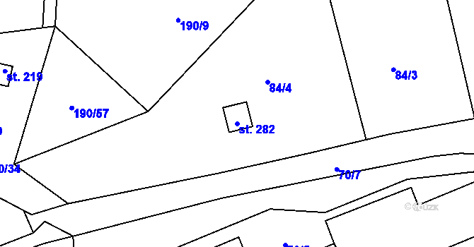 Parcela st. 282 v KÚ Butov, Katastrální mapa