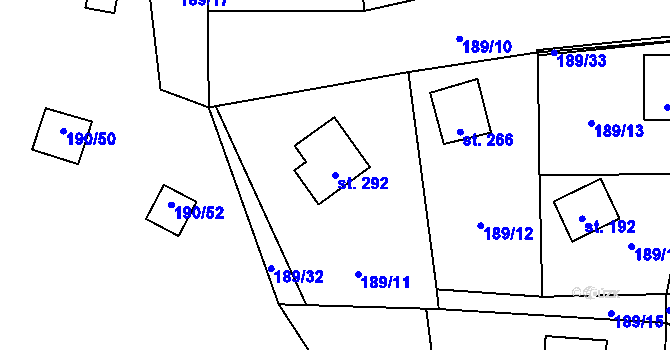 Parcela st. 292 v KÚ Butov, Katastrální mapa