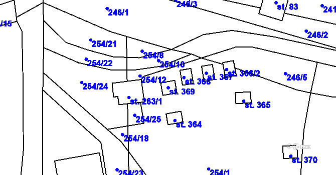 Parcela st. 369 v KÚ Butov, Katastrální mapa