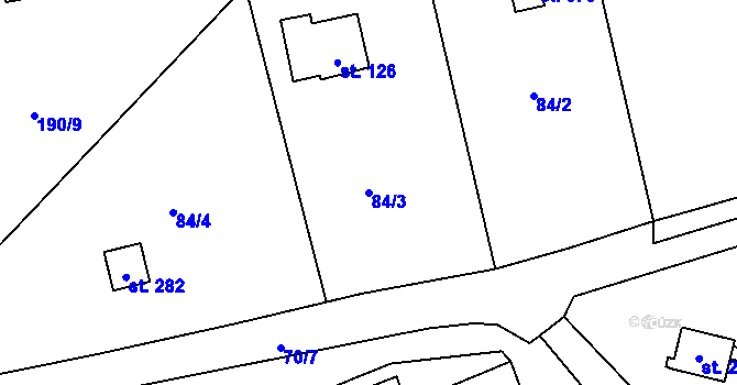 Parcela st. 84/3 v KÚ Butov, Katastrální mapa