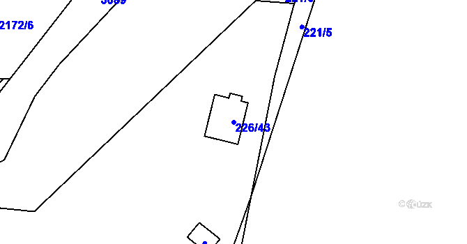 Parcela st. 226/43 v KÚ Butov, Katastrální mapa