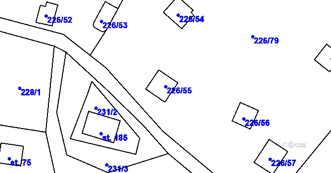 Parcela st. 226/55 v KÚ Butov, Katastrální mapa