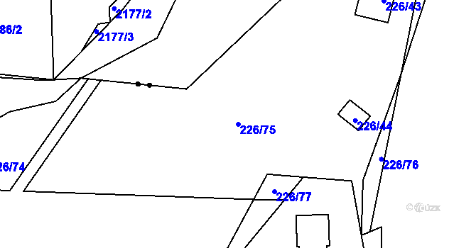 Parcela st. 226/75 v KÚ Butov, Katastrální mapa